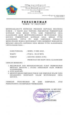 PENGUMUMAN